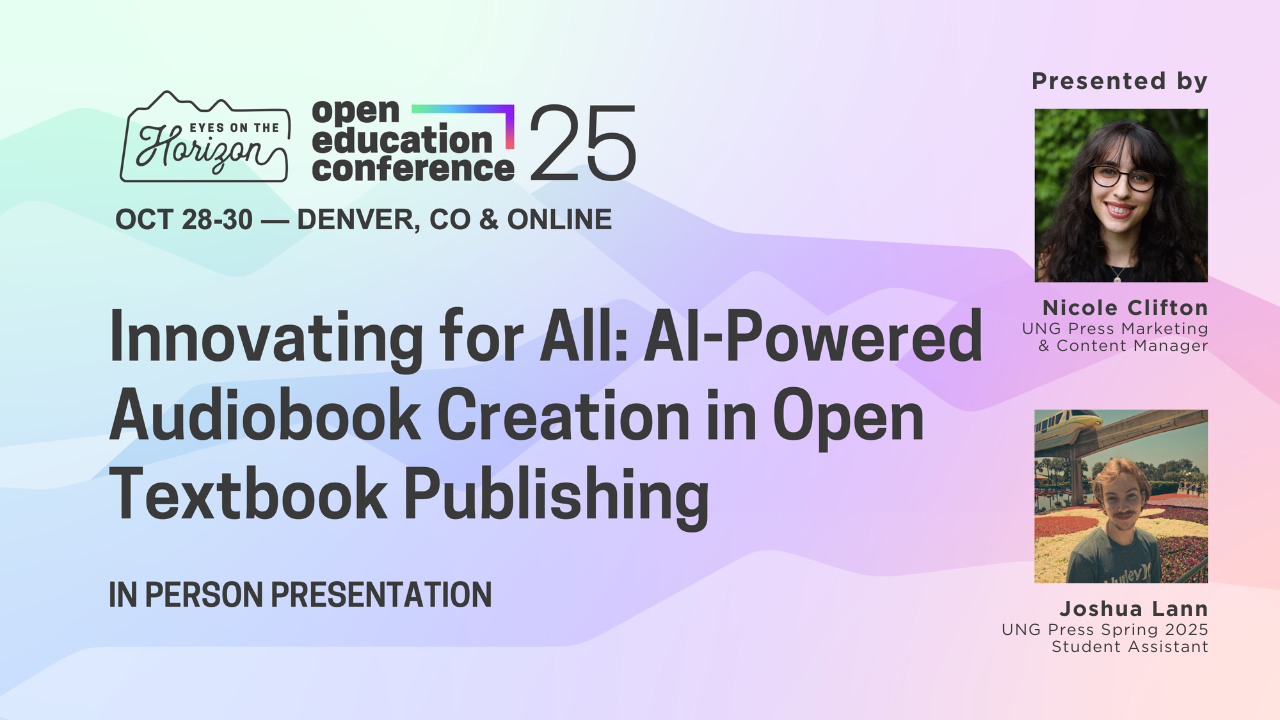 “Innovating for All: AI-Powered Audiobook Creation in Open Textbook Publishing” OpenEd25 Presentation